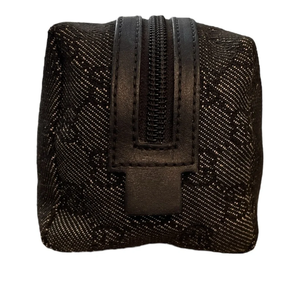 Gucci Monogram Cosmetic Pouch Black Vintage Unisex EUC